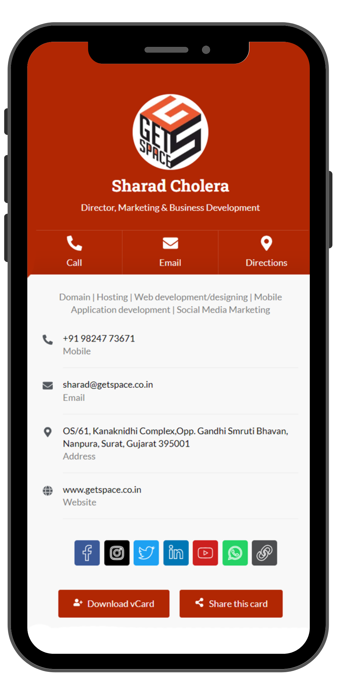 NFC business card for digital contact sharing via contactless technology.
